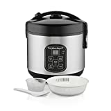 Hamilton Beach Digital Programmable Rice Cooker & Food Steamer, 8 Cups Cooked (4 Uncooked), With Steam & Rinse Basket,...